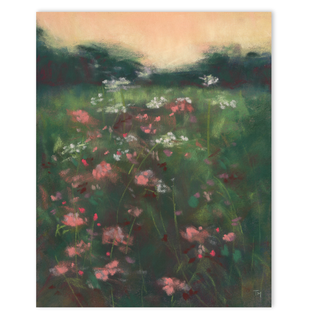 Twilight Blooms Soft Pastel Giclée Art Print