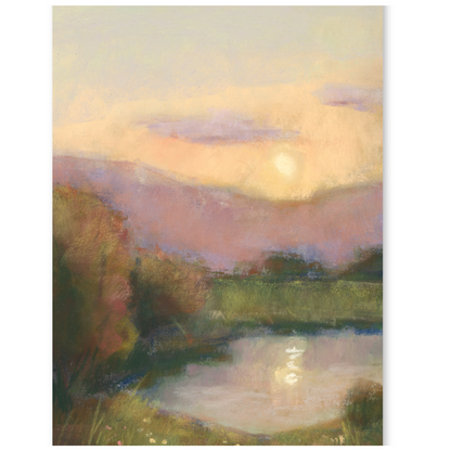 Sunset Reflections Soft Pastel Giclée Art Print