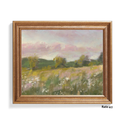 Wildflower Countryside Soft Pastel Giclée Art Print