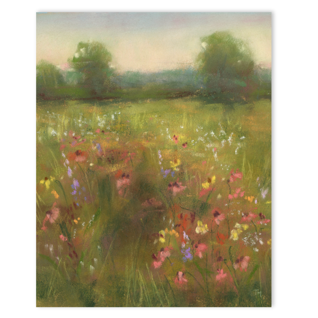 Wildflower Harmony Soft Pastel Giclée Art Print