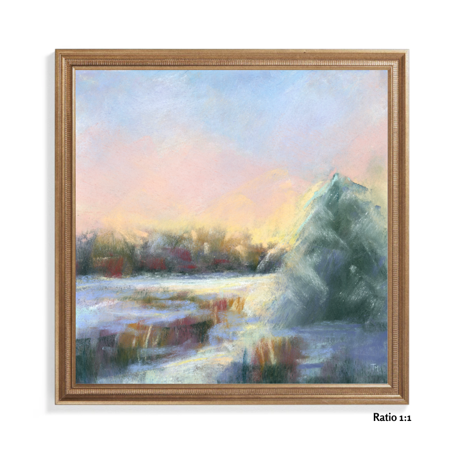 Winter Moment Vertical Soft Pastel Giclée Art Print