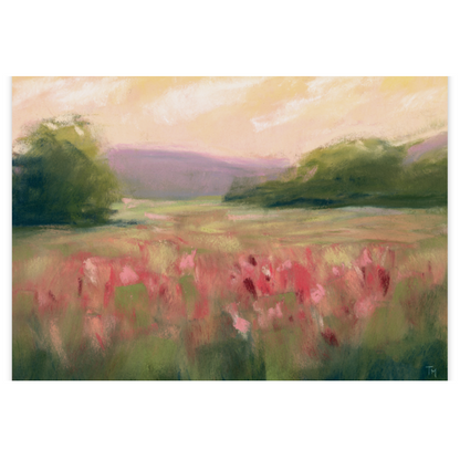 Spring Meadow 4x6 Original Soft Pastel Painting