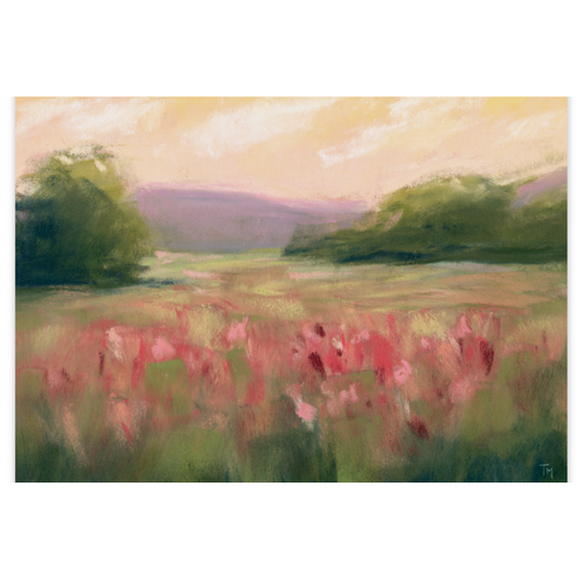 Spring Meadow 4x6 Original Soft Pastel Painting