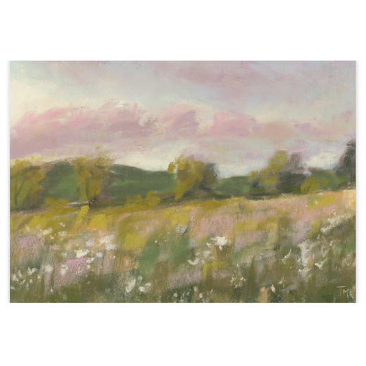 Wildflower Countryside Soft Pastel Giclée Art Print