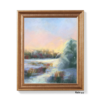 Winter Moment Vertical Soft Pastel Giclée Art Print