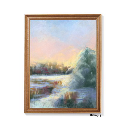 Winter Moment Vertical Soft Pastel Giclée Art Print