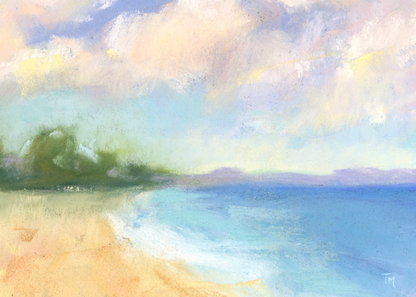 By the Beach Soft Pastel Giclée Art Print