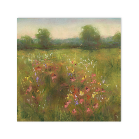 Wildflower Harmony 6x6 Original Soft Pastel Painting