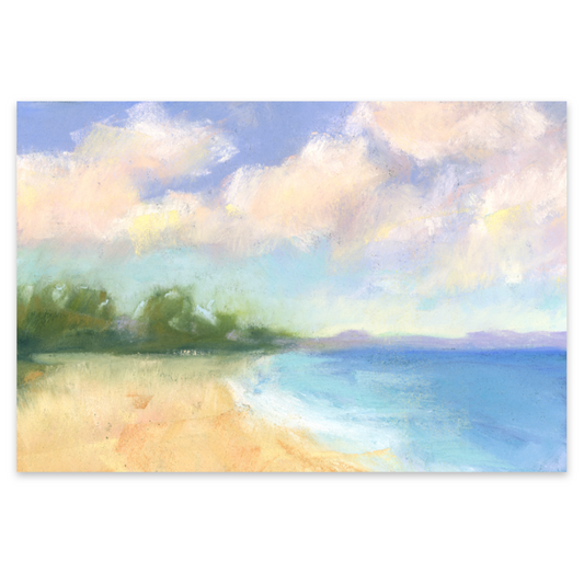 By the Beach Soft Pastel Giclée Art Print