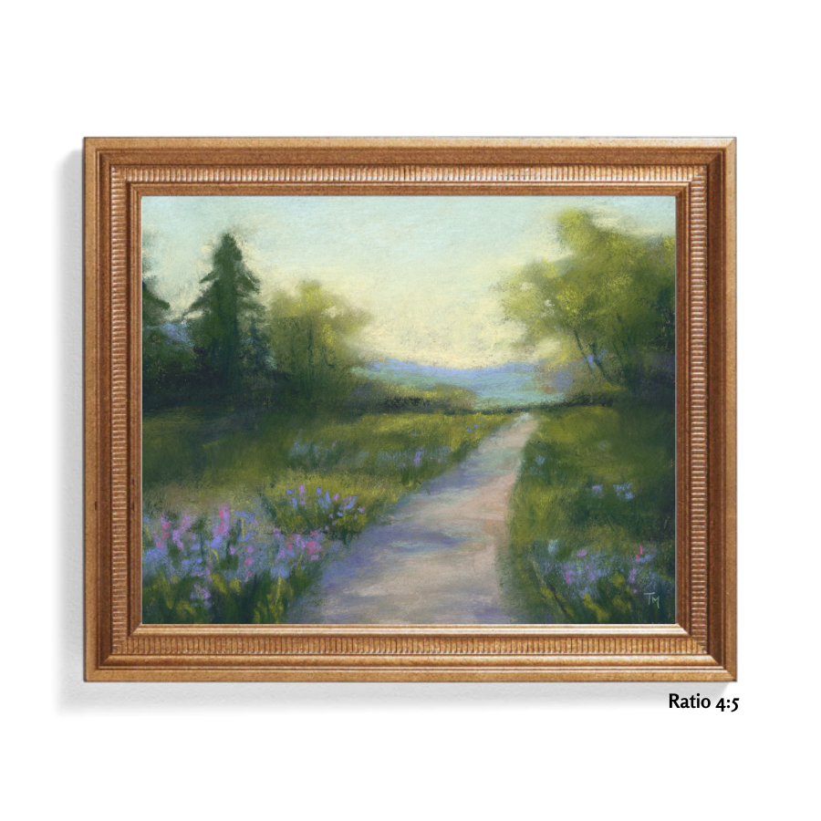 Springtime Path Soft Pastel Giclée Art Print