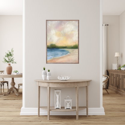 Sunset Reverie Vertical Soft Pastel Giclée Art Print