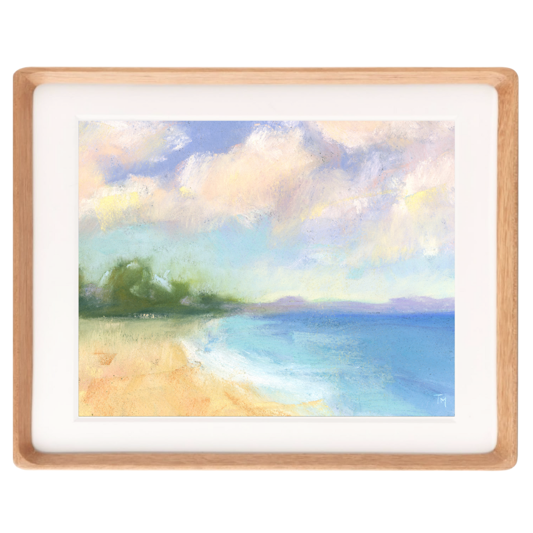 By the Beach Soft Pastel Giclée Art Print