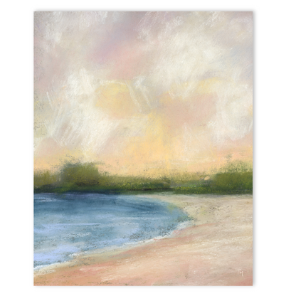 Sunset Reverie Vertical Soft Pastel Giclée Art Print