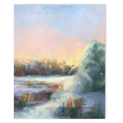 Winter Moment Vertical Soft Pastel Giclée Art Print