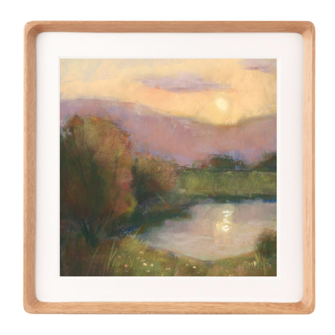 Sunset Reflections Soft Pastel Giclée Art Print