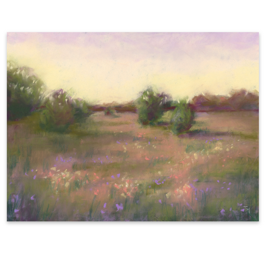 Dreaming of Wildflowers 7x9.5 Original Soft Pastel Painting