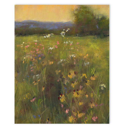 Golden Meadow 5x7 Original Soft Pastel Painting