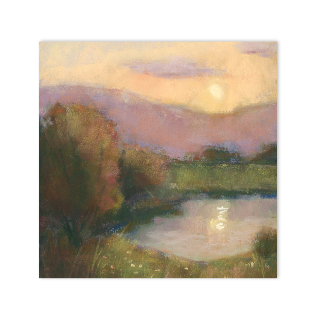 Sunset Reflections Soft Pastel Giclée Art Print