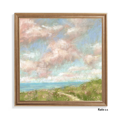 Coastal Serenity Vertical Soft Pastel Giclée Art Print