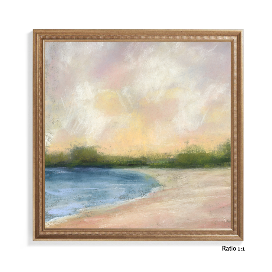 Sunset Reverie Vertical Soft Pastel Giclée Art Print