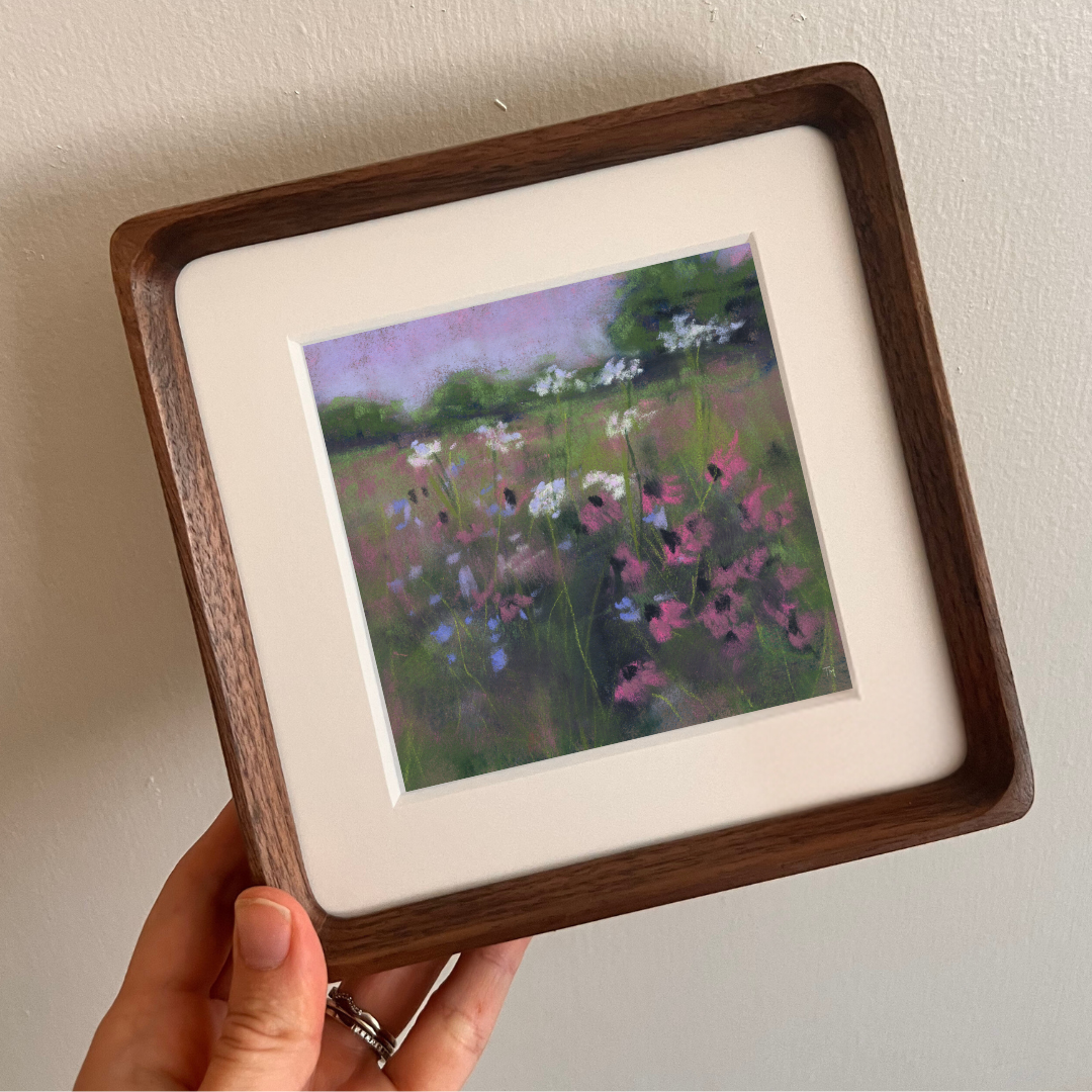 Expressive Wildflowers 4x4 Original Soft Pastel Painting