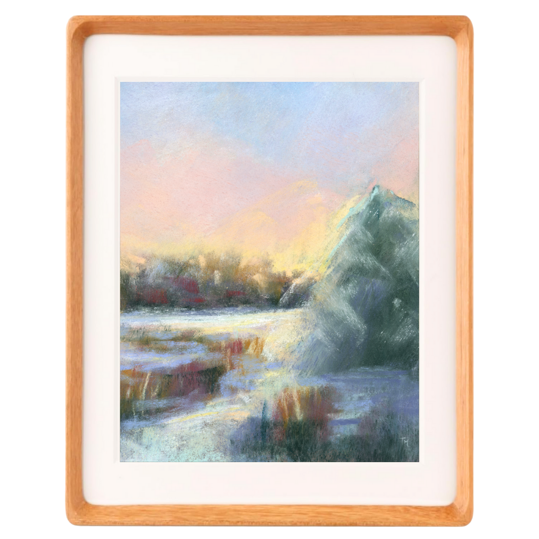 Winter Moment Vertical Soft Pastel Giclée Art Print