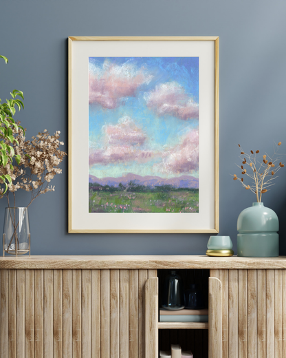 Whimsical Dream Vertical Soft Pastel Giclée Art Print