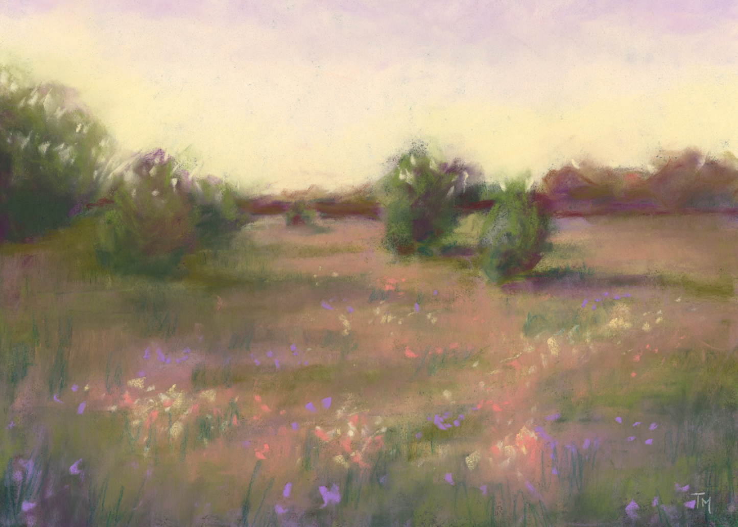 Dreaming of Wildflowers 7x9.5 Original Soft Pastel Painting