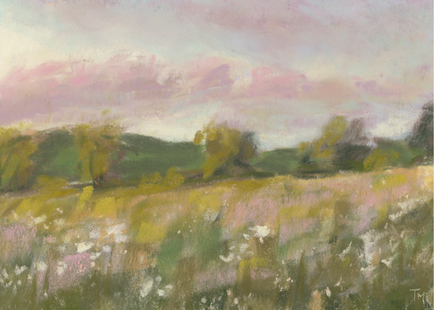 Wildflower Countryside Soft Pastel Giclée Art Print