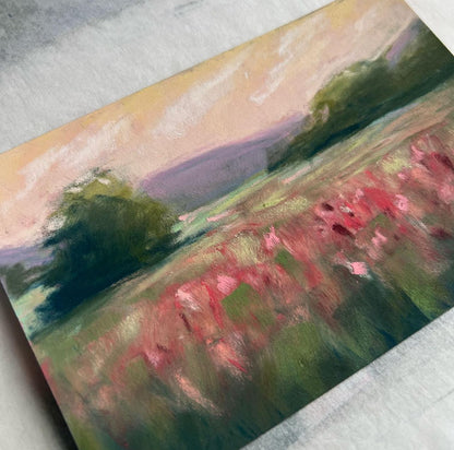 Spring Meadow 4x6 Original Soft Pastel Painting