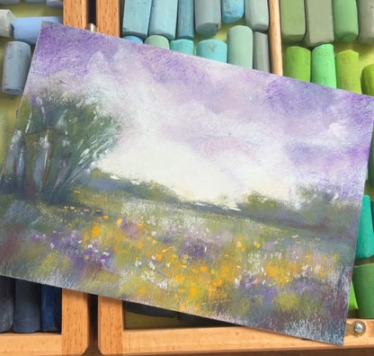 Evening Blooms 4x6 Original Soft Pastel Painting