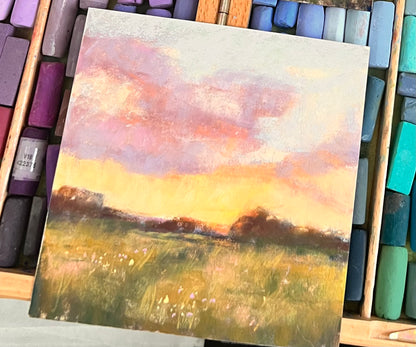 Twilight Reverie 6x6 Original Soft Pastel Painting