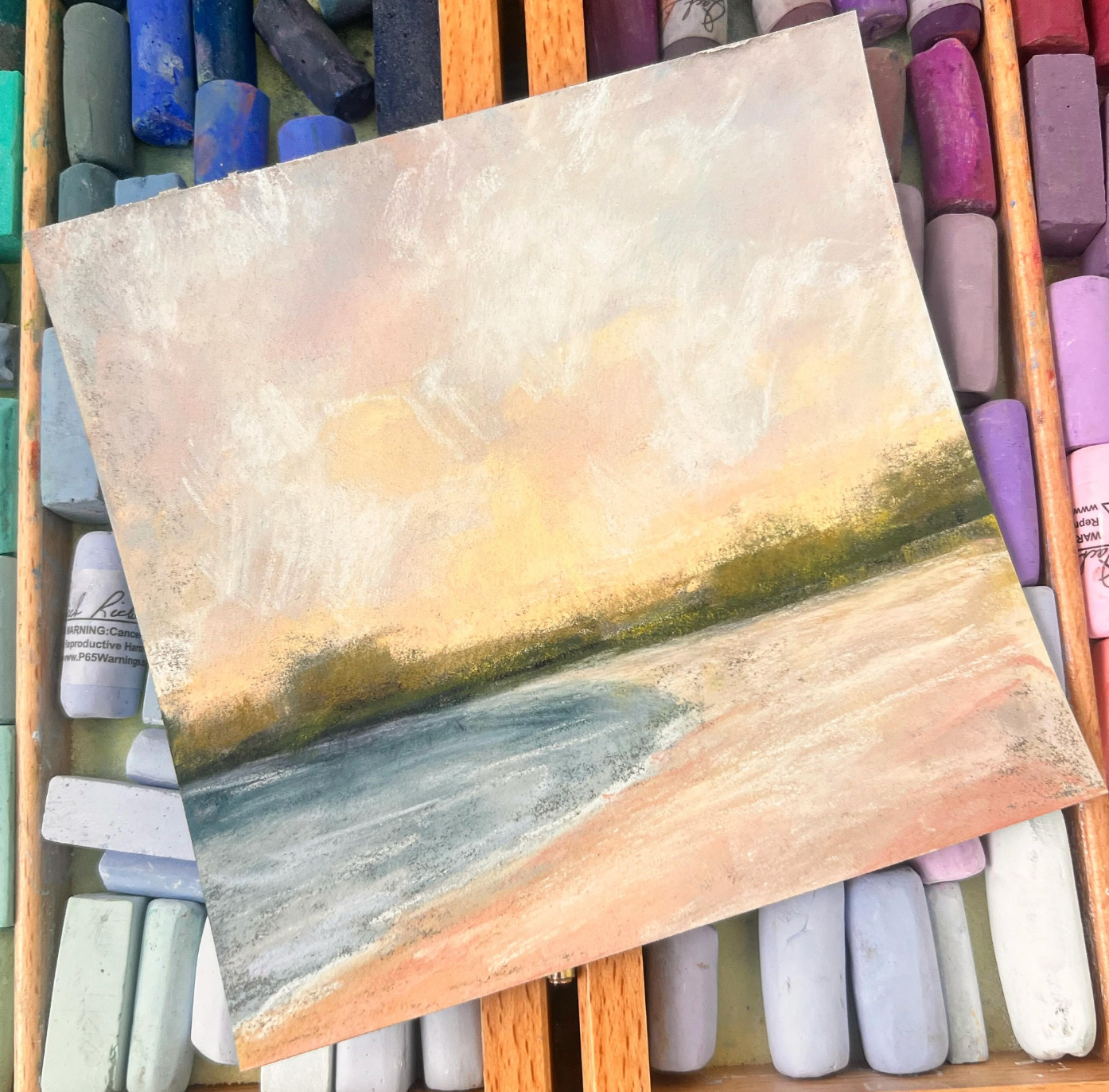 Sunset Reverie 6x6 Original Soft Pastel Painting