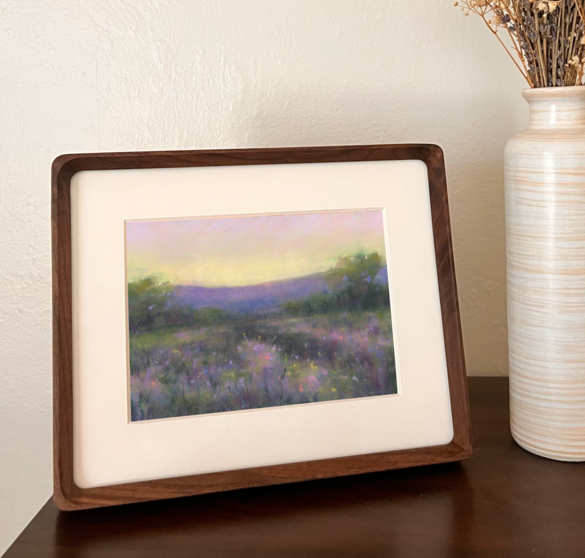 Twilight Meadow 5x7 Original Soft Pastel Painting