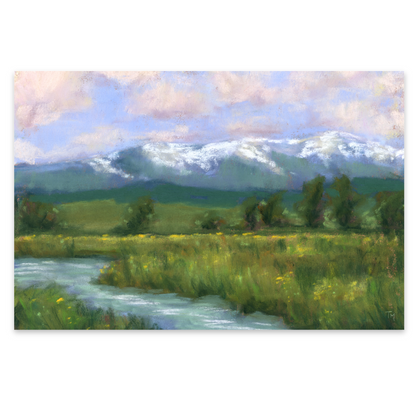 Mountain Tranquility Soft Pastel Giclée Art Print