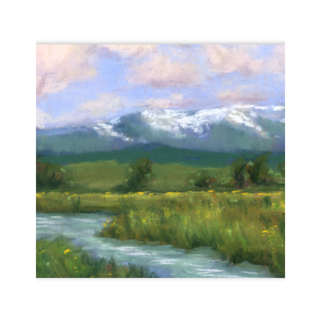 Mountain Tranquility Soft Pastel Giclée Art Print