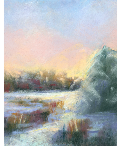 Winter Moment Vertical Soft Pastel Giclée Art Print